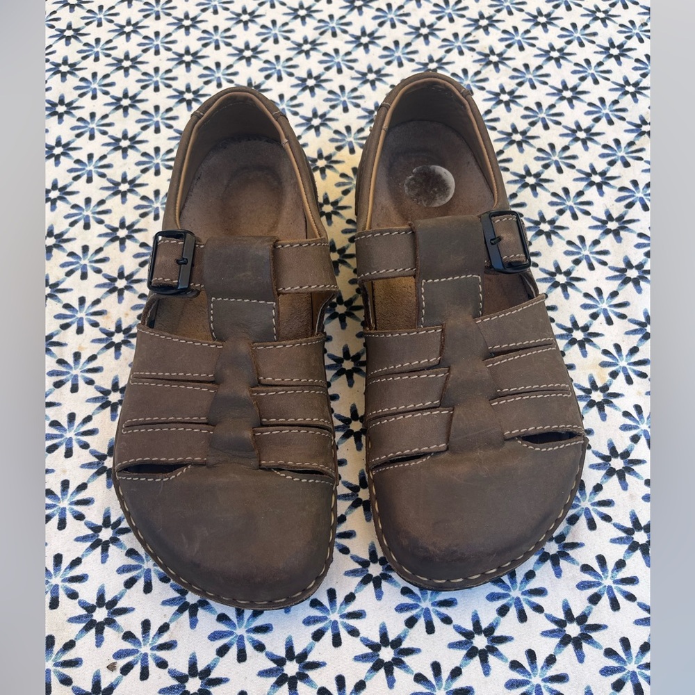 Birkenstock Madeira Brown Leather Fisherman Sandals size 40